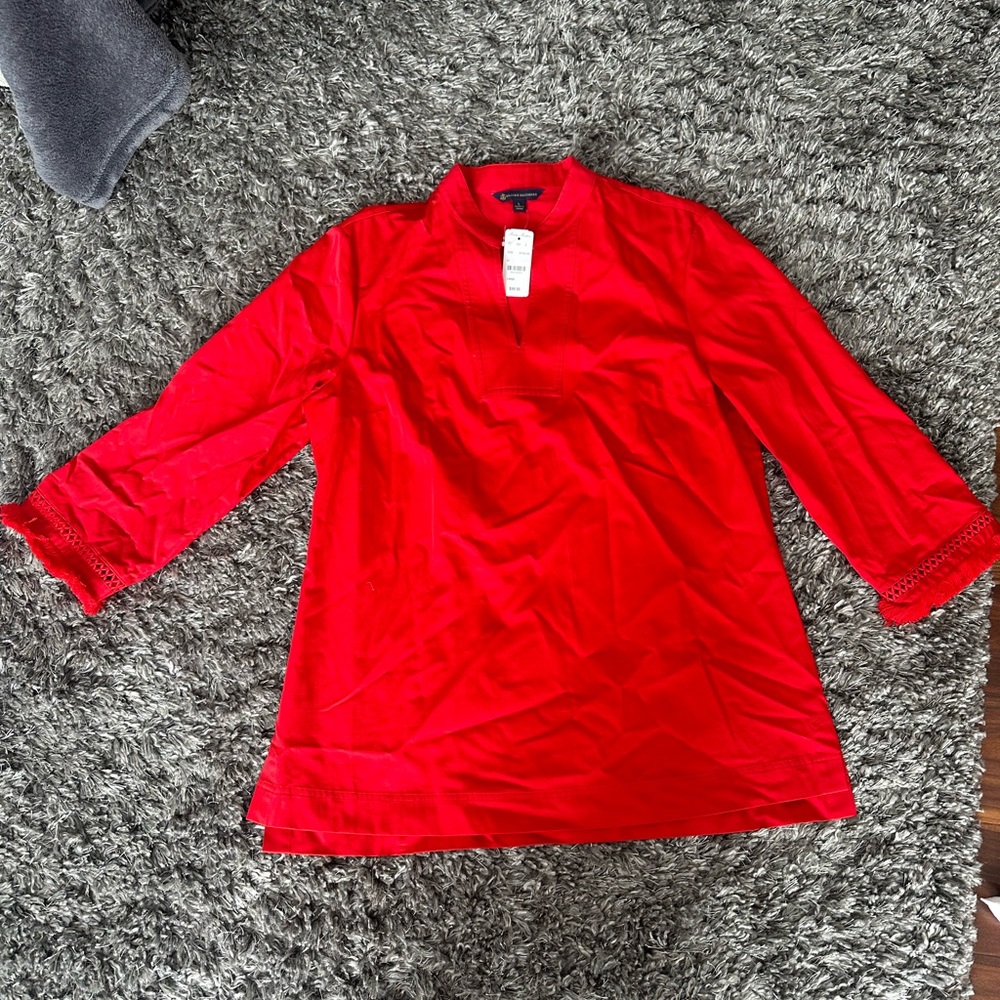 Brooks Brothers Red women’s blouse cute cuff detail